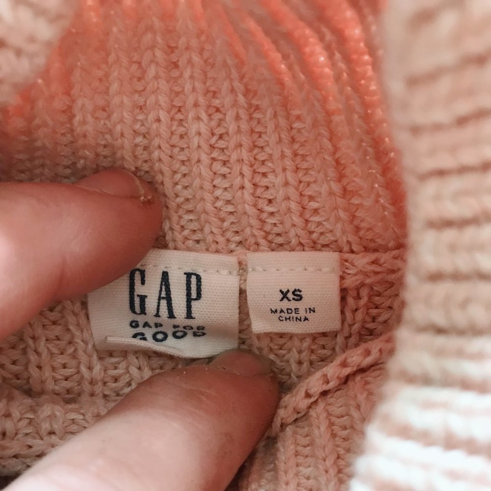 GUC | GAP Light Pink Peach Sweater Tunic | X Small | Ribbed Sweater Teen Girl - Picture 8 of 9